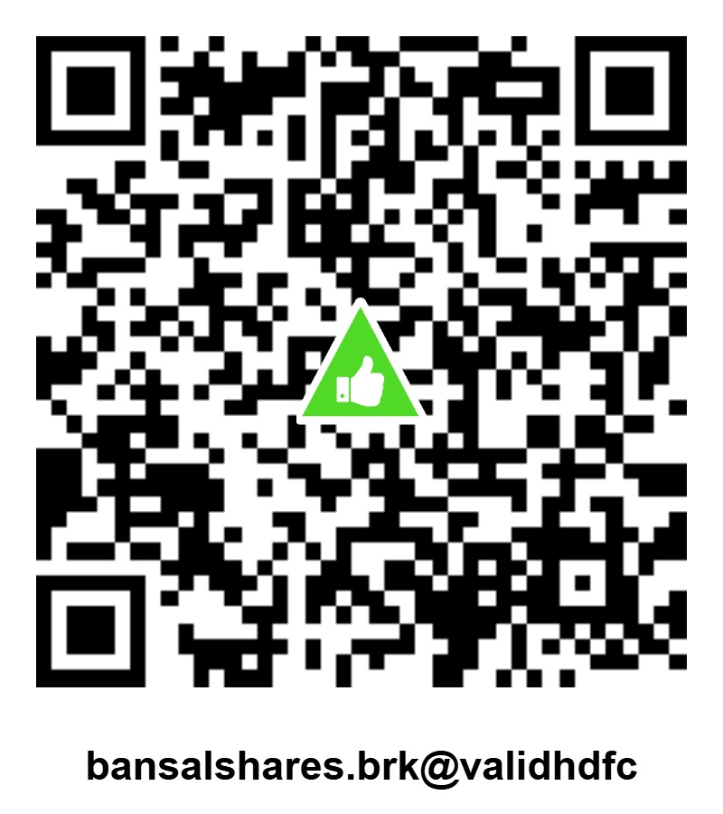 Sample bank beneficiary details for fund transfer to Bansal Shares and Securities Private Limited
